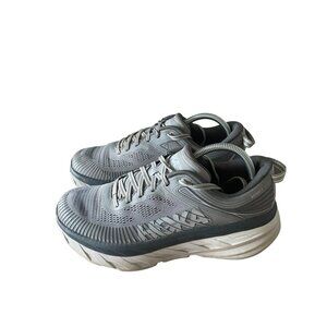 HOKA ONE ONE MENS BONDI 7 GRAY RUNNING SIZE 8.5 SNEAKER
